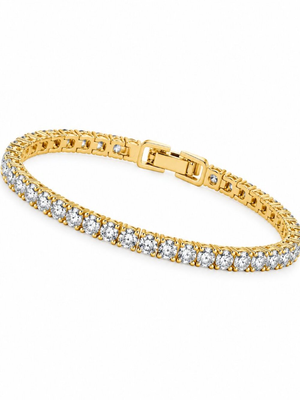 PAVOI 14K Gold Plated 3mm Cubic Zirconia Classic Tennis Bracelet | Gold Bracelet